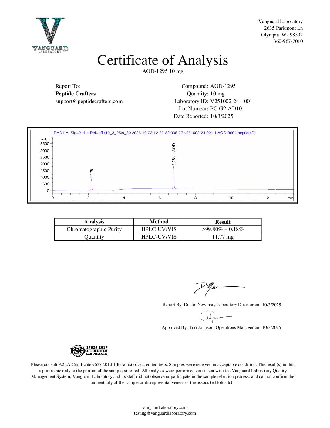 AOD-9604 (10MG) – NEW CLEAR NON-GEL FORMULA