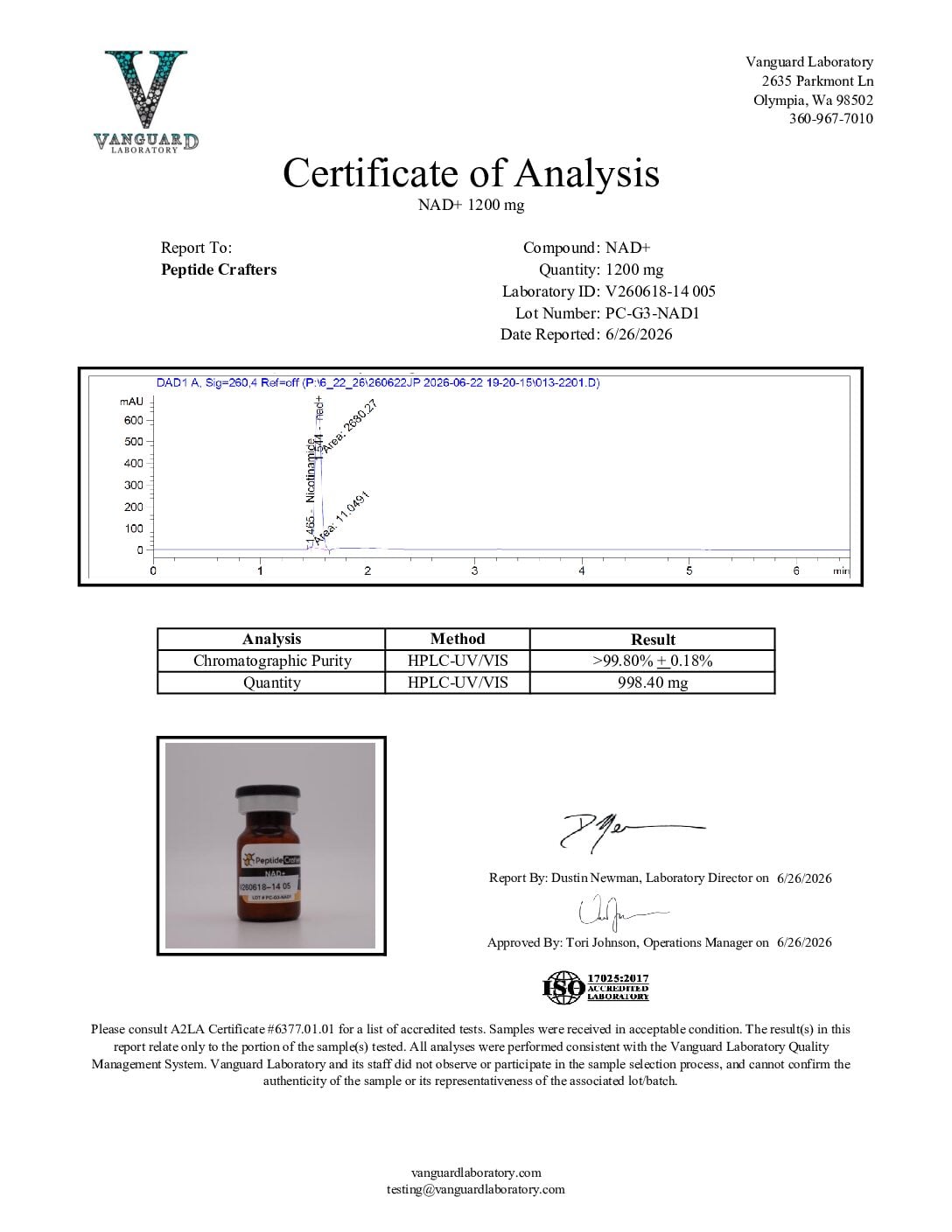NAD+ (1000MG) BUFFERED – IN LARGE 8ML VIAL [LYOPHILIZED]